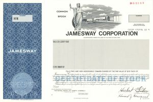 Jamesway Corp. - 1978 Specimen Stock Certificate