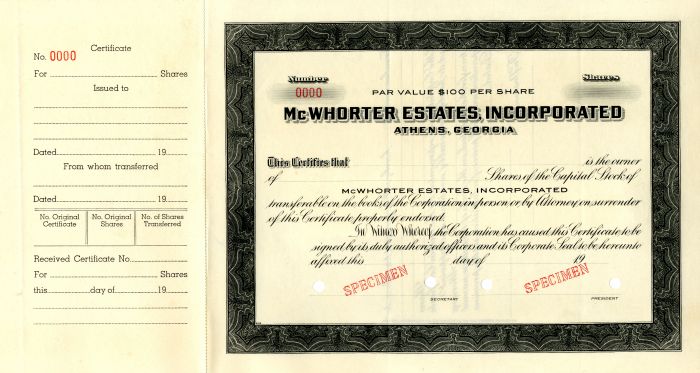 McWhorter Estates, Incorporated