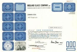 Midland Glass Co., Inc. - Specimen Stock Certificate