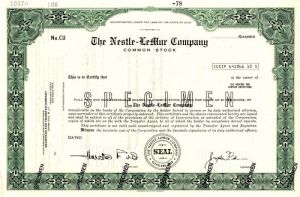 Nestle-LeMur Co. - Stock Certificate