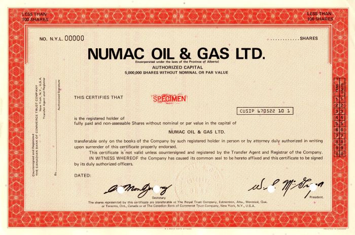 Numac Oil and Gas Ltd.