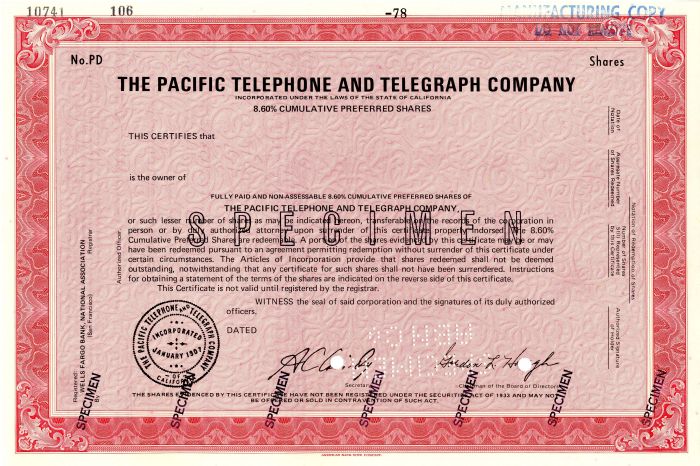 Pacific Telephone and Telegraph Co.