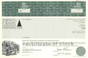 Petro-Lewis Corp. - Specimen Stock Certificate