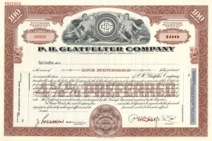 P. H. Glatfelter Co. - Specimen Stock Certificate
