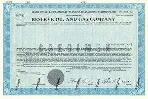 Reserve Oil and Gas Co.