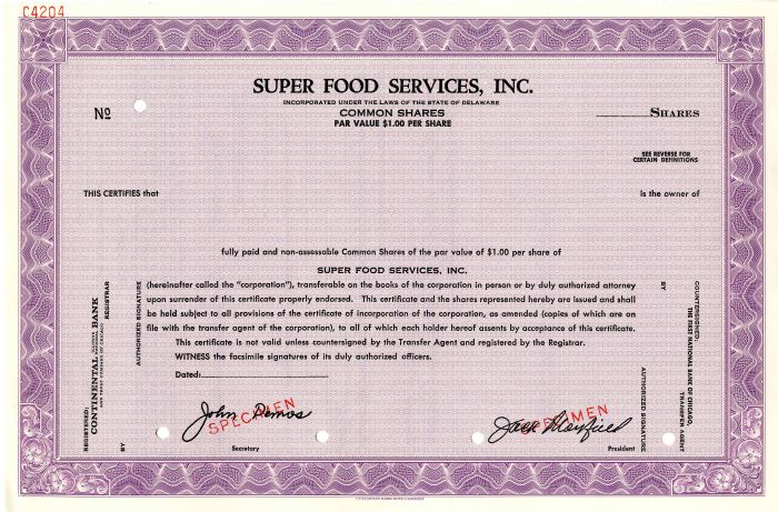 Super Food Services, Inc.