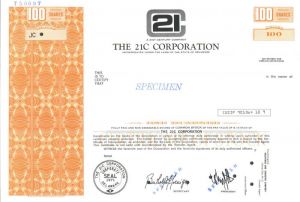 21C Corporation - Specimen Stock Certificate