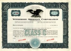 Witherbee Sherman Corporation - Specimen Stock Certificate