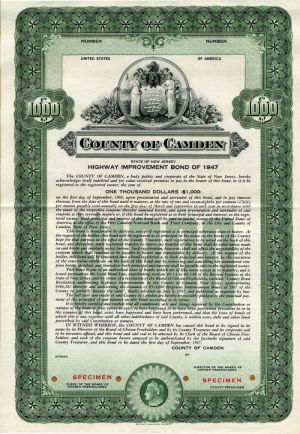 County of Camden - $1,000 Bond