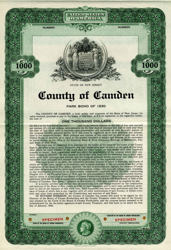 County of Camden - $1,000 Bond