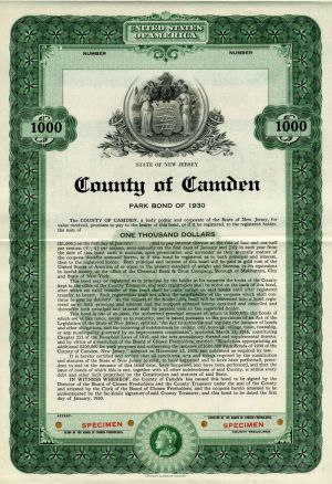 County of Camden - $1,000 Bond