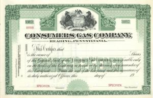 Consumers Gas Co. - Specimen Stock Certificate