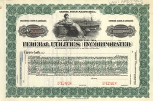 Federal Utilities Incorporated - Specimen Stock