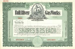 Fall River Gas Works Co. - Specimen Stock
