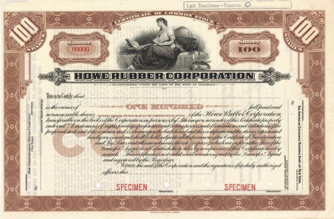 Howe Rubber Corporation - Specimen Stock