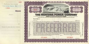 Montana Power Company - Specimen Stock Certificate