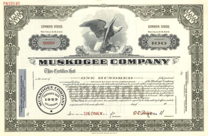Muskogee Co.- Specimen Stock