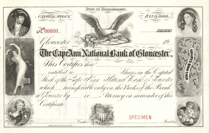 Cape Ann National Bank of Gloucester -  Specimen Stock