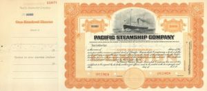 Pacific Steamship Company- Specimen Stock