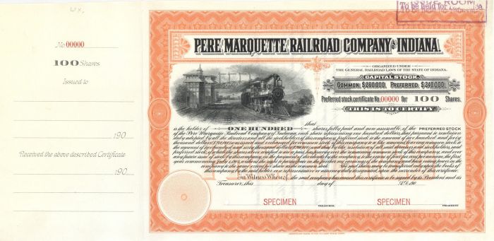 Pere Marquette Railroad Co. of Indiana - Specimen Stock