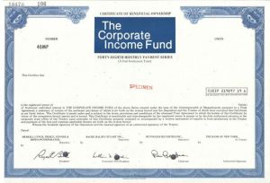 Corporate Income Fund - Specimen Stock Certificate