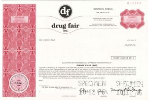 Drug Fair Inc. - Specimen Stock Certificate