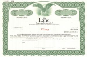 Lane Co., Incorporated - Specimen Stock Certificate