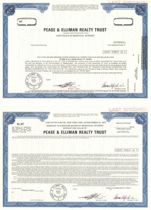 Pease and Elliman Realty Trust - Specimen Stock Certificate