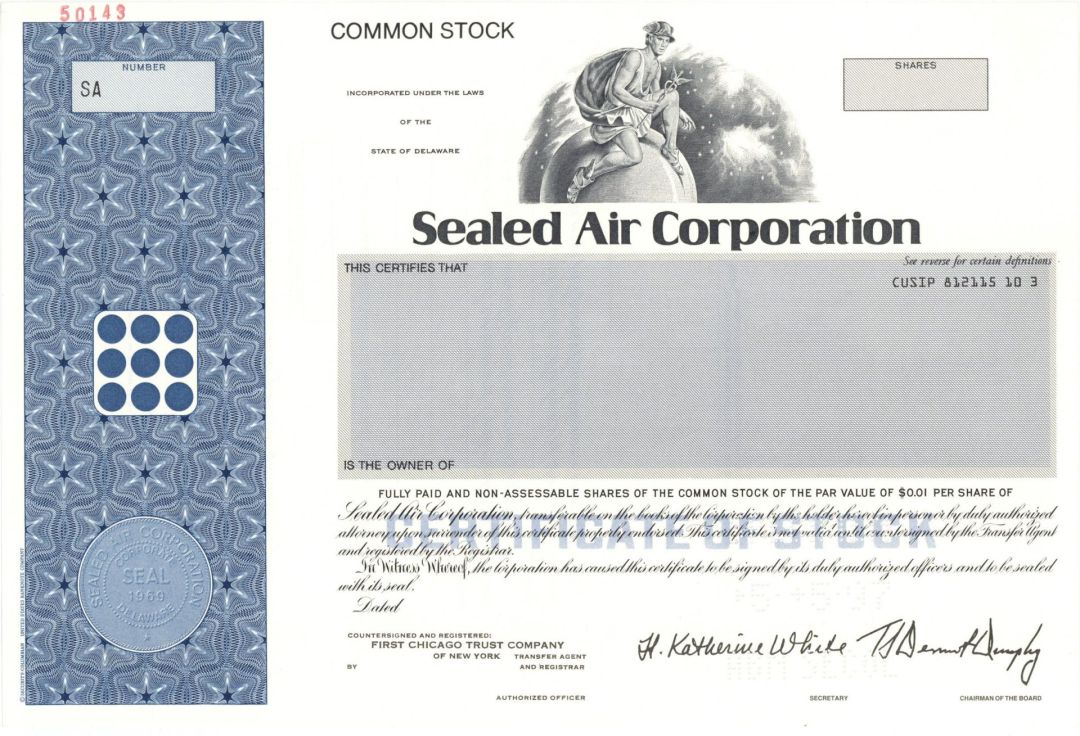 Sealed Air Corp. - 1997 Specimen Stock Certificate