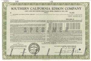 Southern California Edison Co. - Specimen Bond