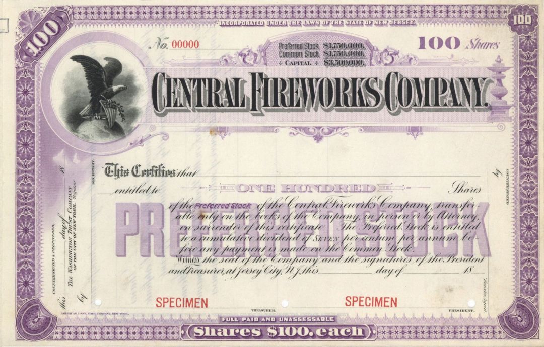 Central Fireworks Co. - Specimen Stock