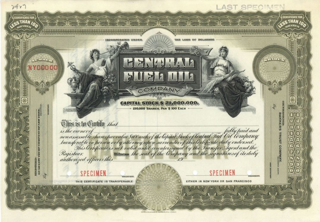 Central Fuel Oil Co. - Specimen Stock