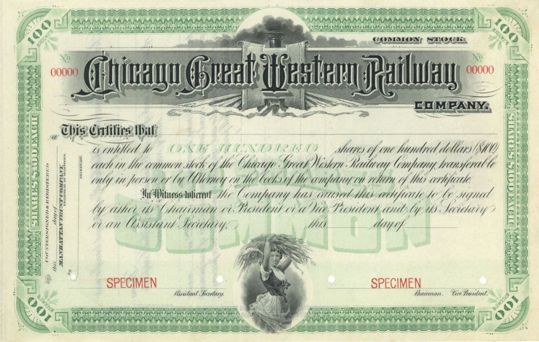 Chicago Great Western Railway Co. - Specimen Stock