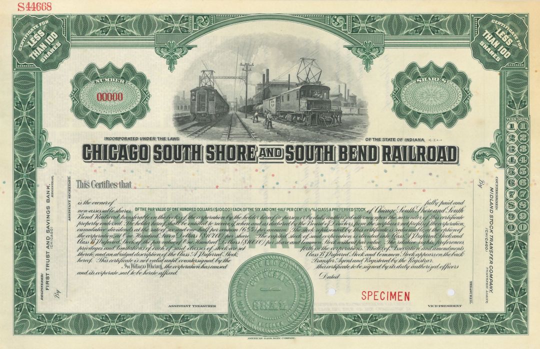 Chicago South Shore and South Bend Railroad - Specimen Stock