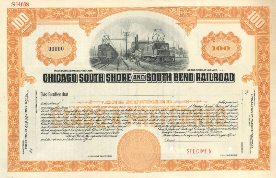 Chicago South Shore and South Bend Railroad - Specimen Stock