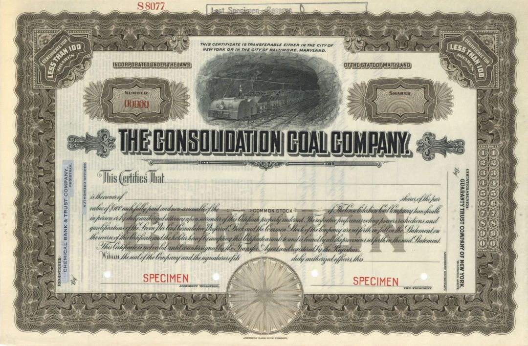 Consolidation Coal Co. - Specimen Stock