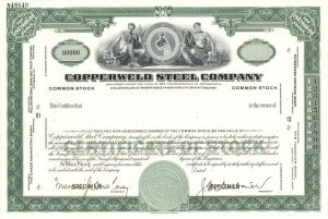 Copperweld Steel Co. - Specimen Stock Certificate