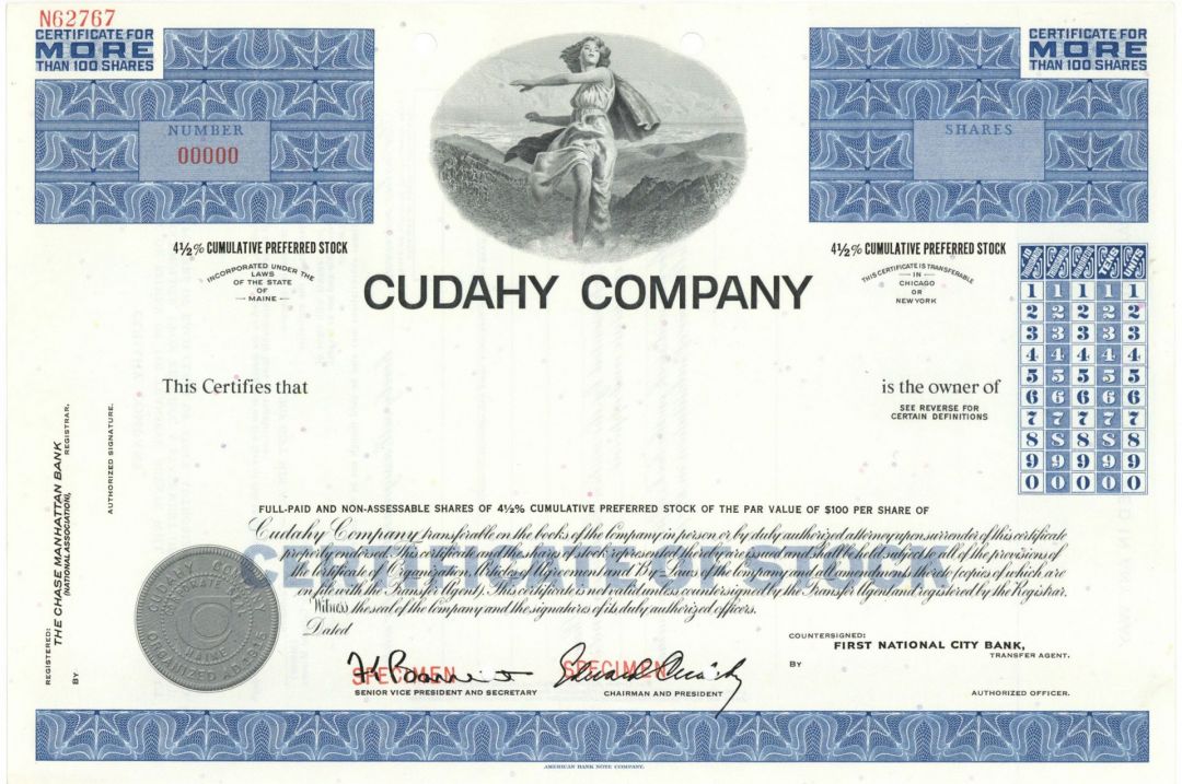 Cudahy Co. - Specimen Stock