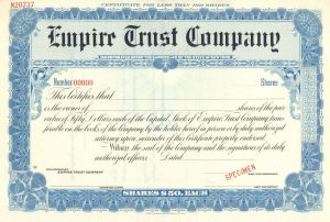 Empire Trust Co. - Specimen Stock
