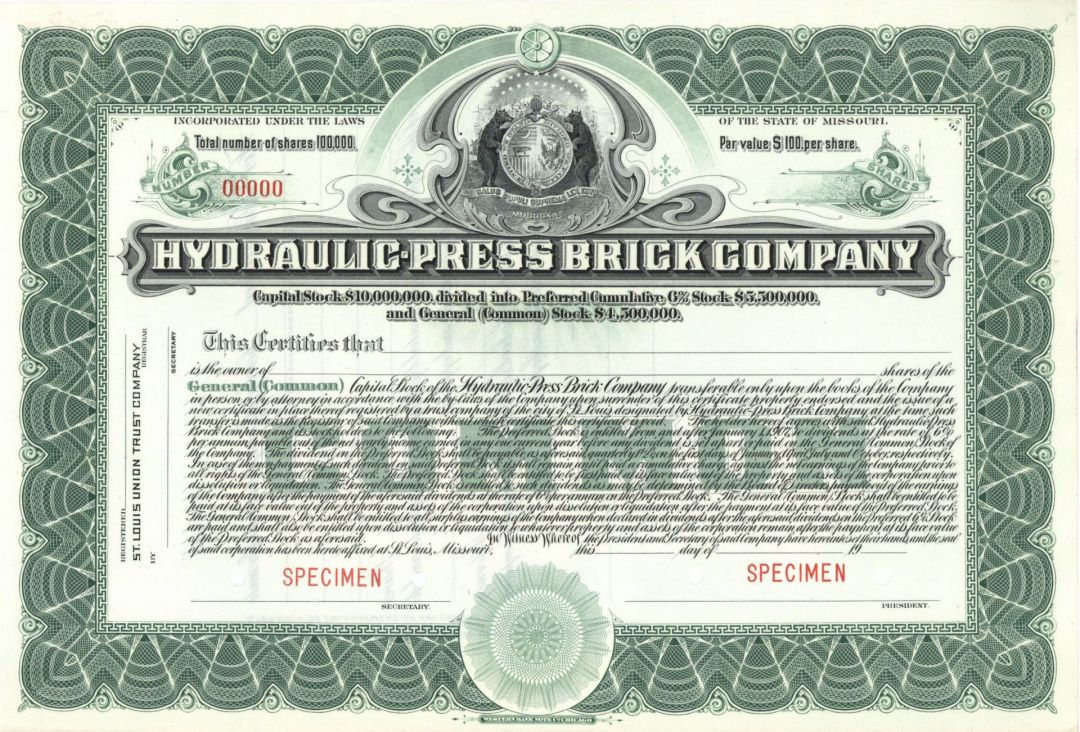Hydraulic-Press Brick Co. - Specimen Stock