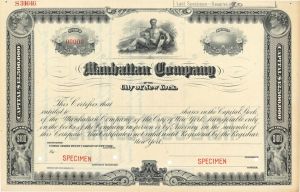 Manhattan Co. - Specimen Stock Certicate