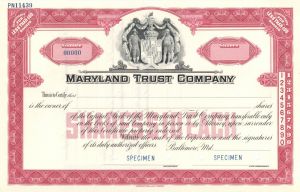 Maryland Trust Co. - Specimen Stock
