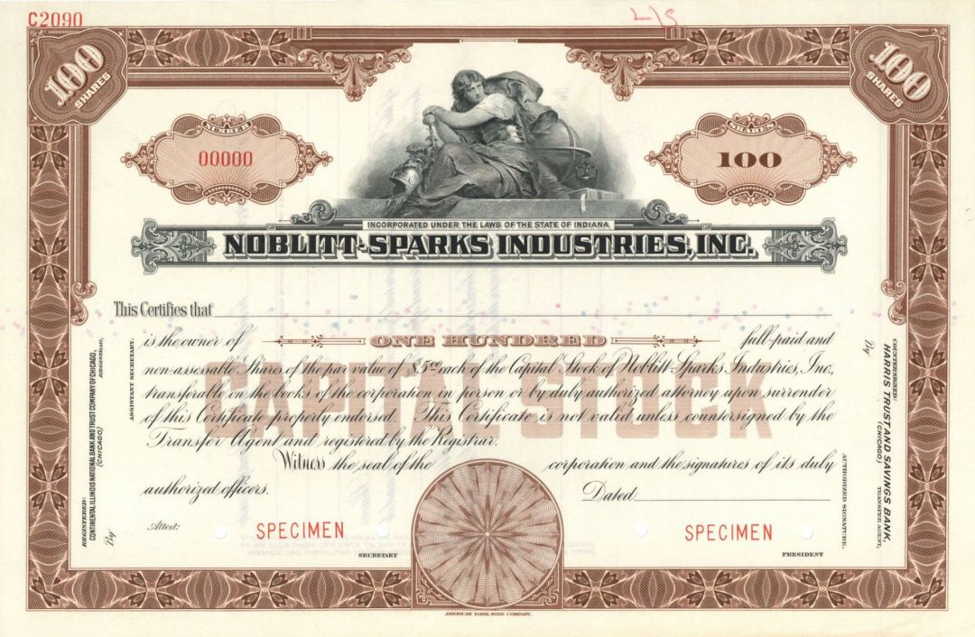 Noblitt-Sparks Industries, Inc. - Specimen Stock