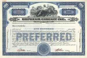 Orpheum Circuit Inc. - Specimen Stock