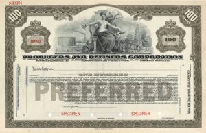 Producers and Refiners Corporation - Specimen Stock Certificate