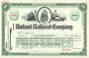 Rutland Railroad Co. -  Specimen Stock Certificate