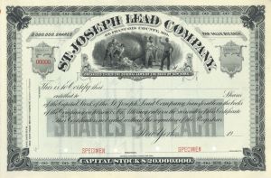 St. Joseph Lead Co. -  Specimen Stock Certificate
