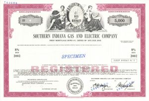 Southern Indiana Gas and Electric Co. -  $5,000 Specimen Bond