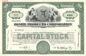 Zonite Products Corp. -  Specimen Stock Certificate