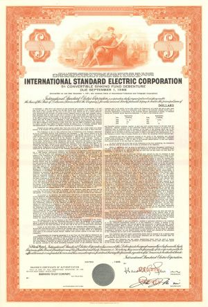 International Standard Electric Corp. - Specimen Bond